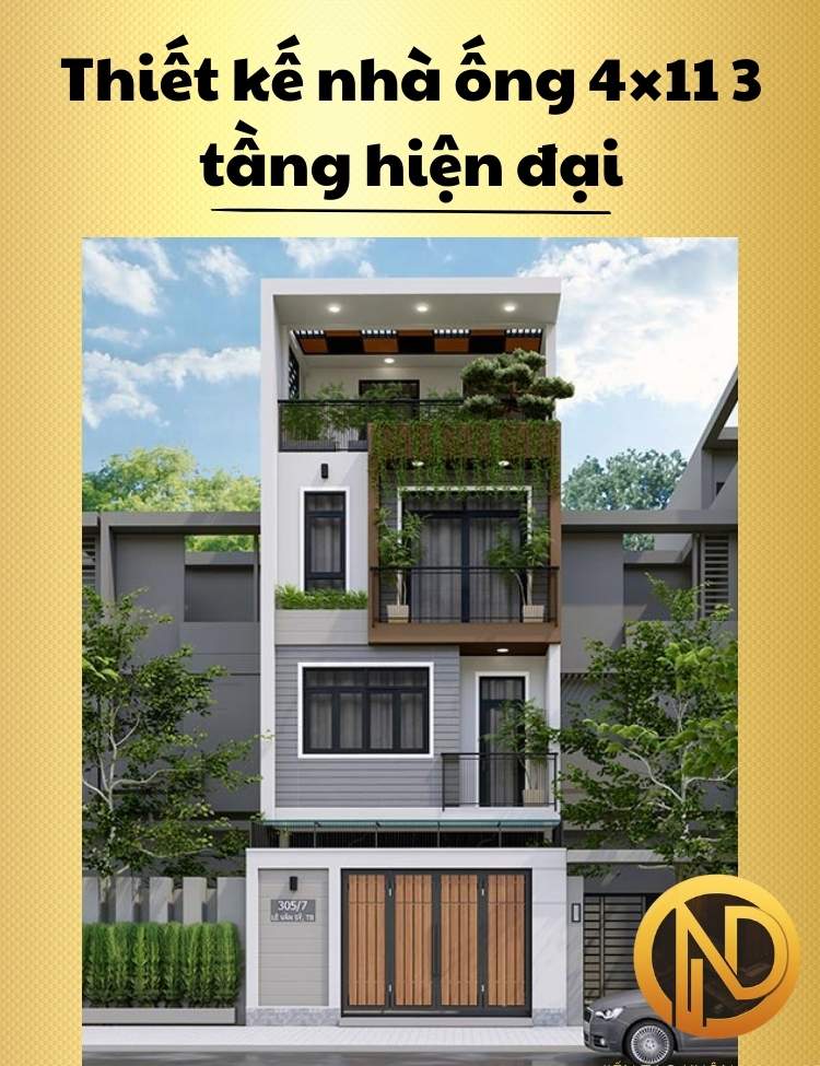 thiết kế nhà ống 4x11 3 tầng