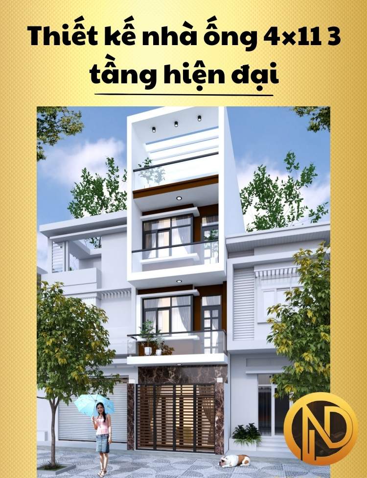 thiết kế nhà ống 4x11 3 tầng