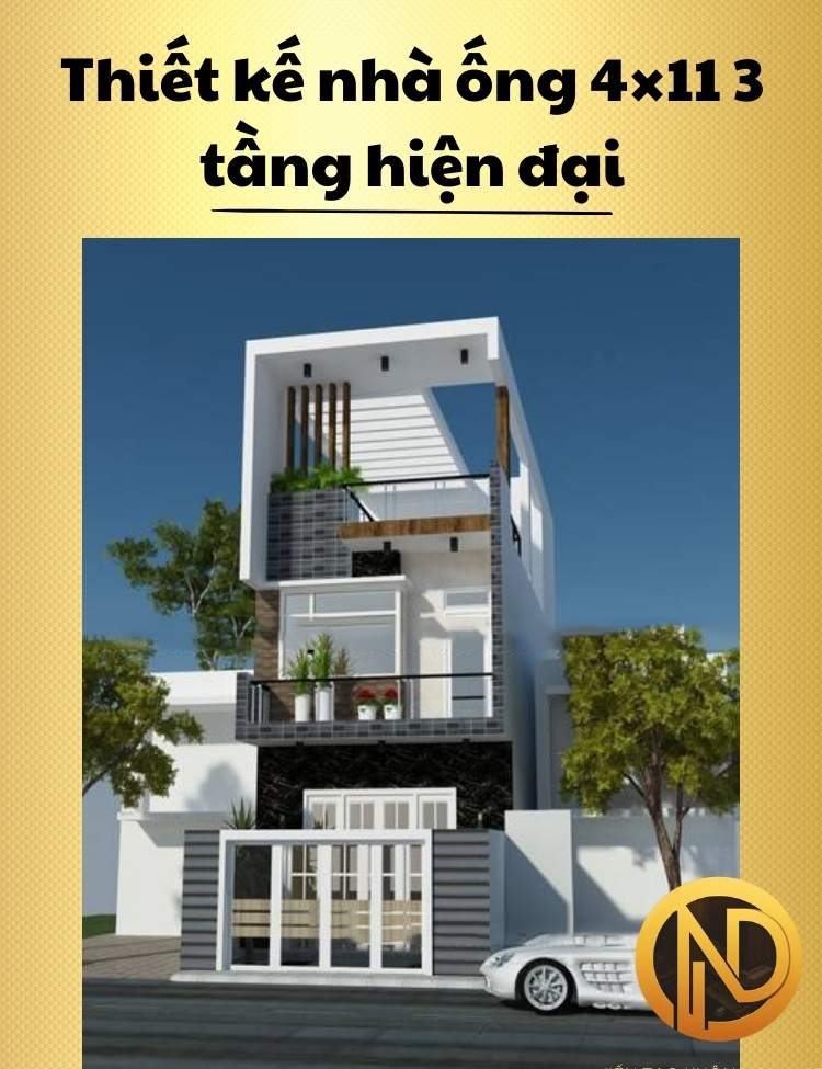 thiết kế nhà ống 4x11 3 tầng