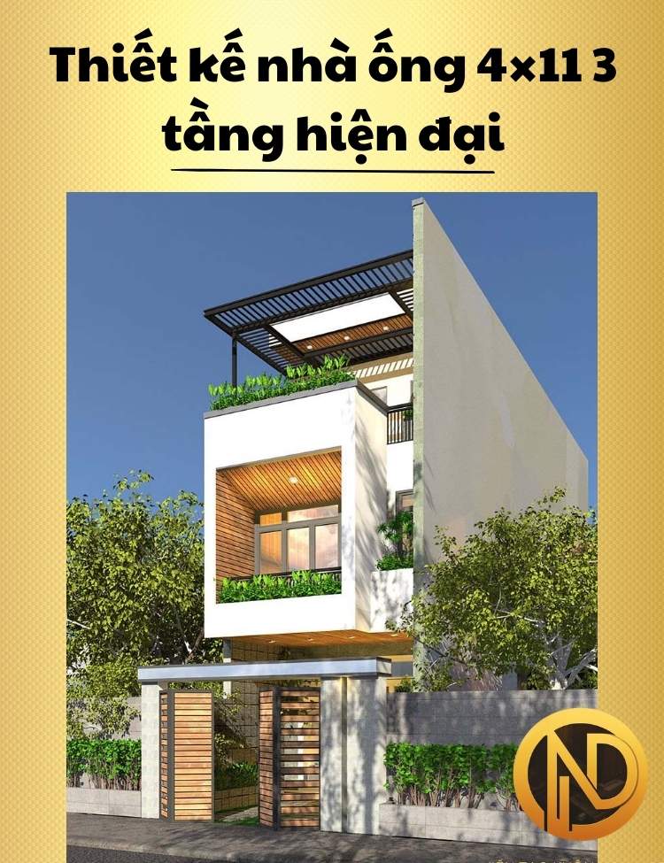 thiết kế nhà ống 4x11 3 tầng