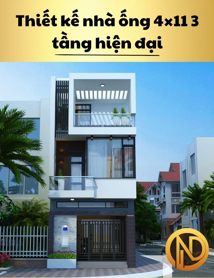 thiết kế nhà ống 4x11 3 tầng