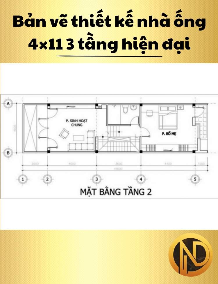 thiết kế nhà ống 4x11 3 tầng