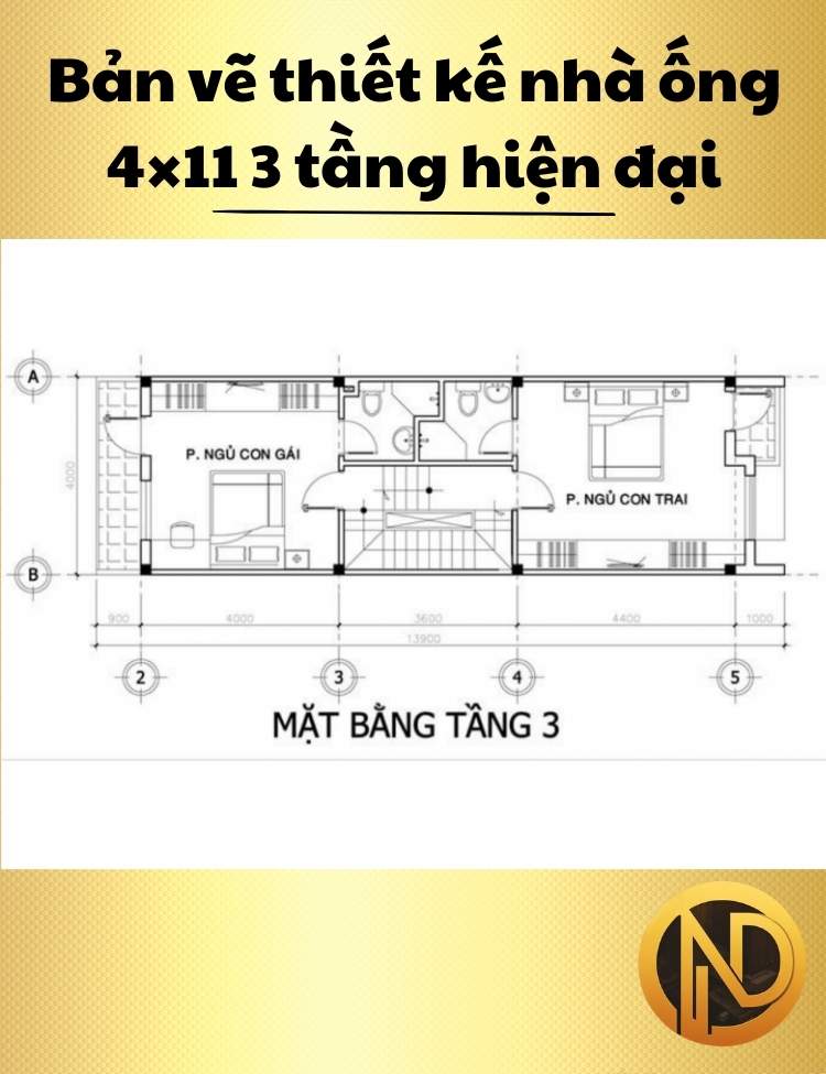 thiết kế nhà ống 4x11 3 tầng