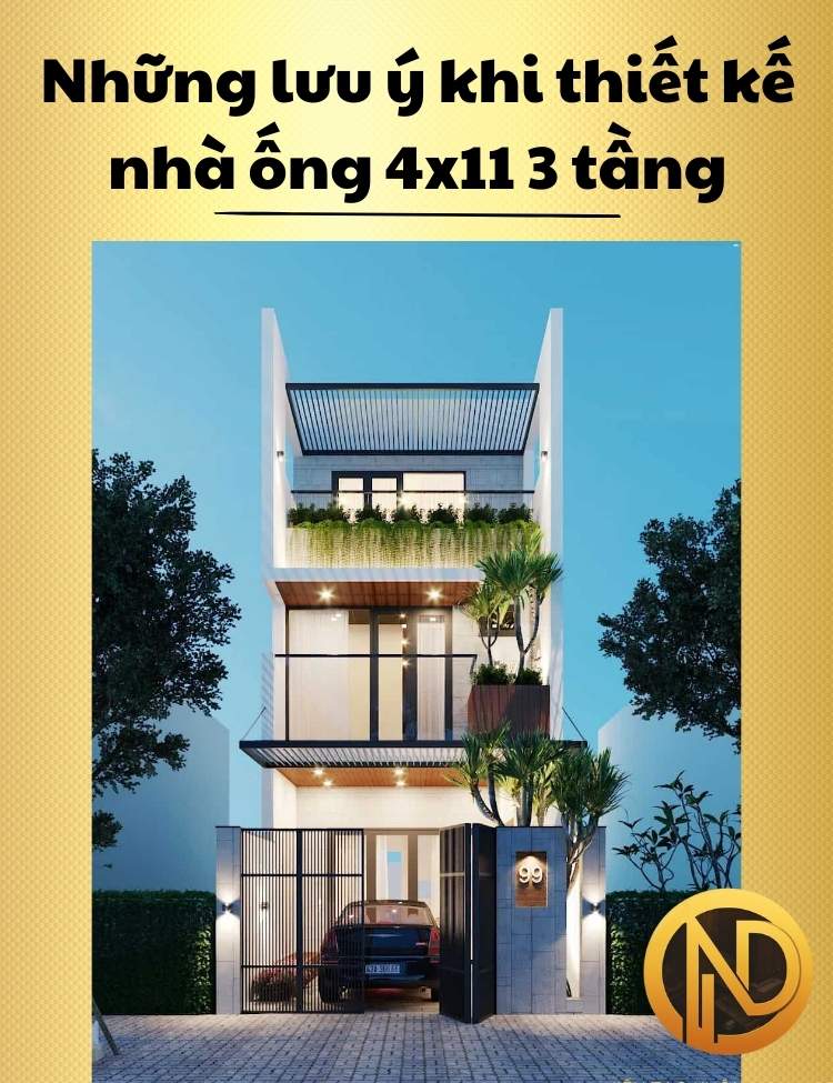 thiết kế nhà ống 4x11 3 tầng