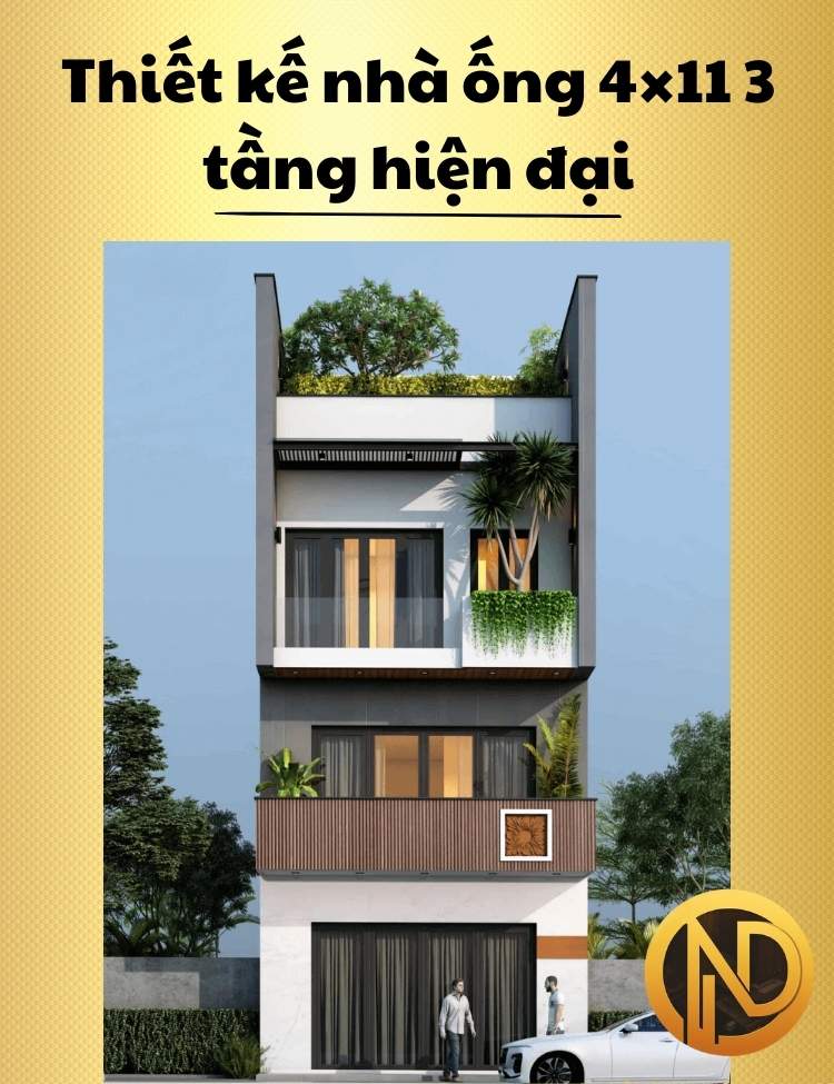 thiết kế nhà ống 4x11 3 tầng