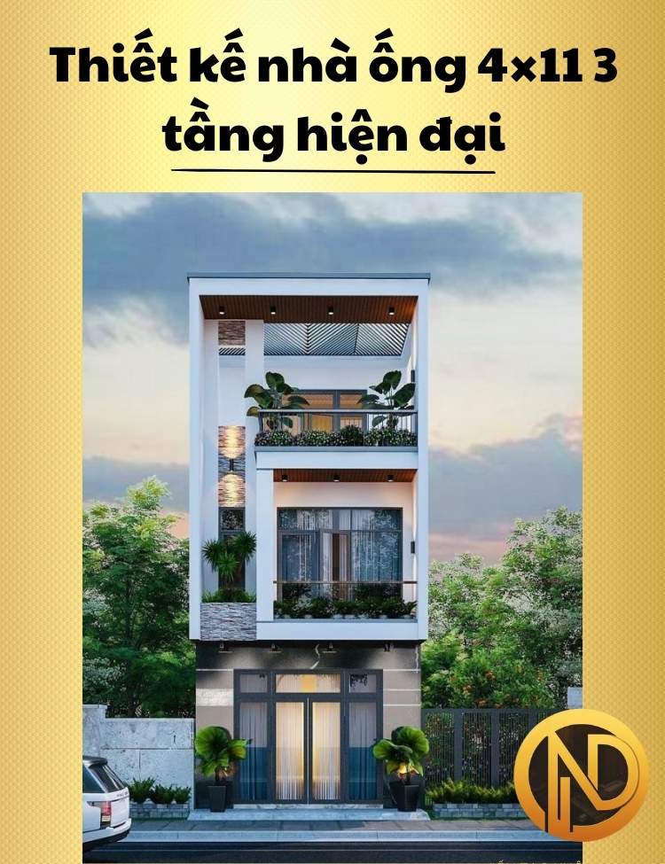 thiết kế nhà ống 4x11 3 tầng