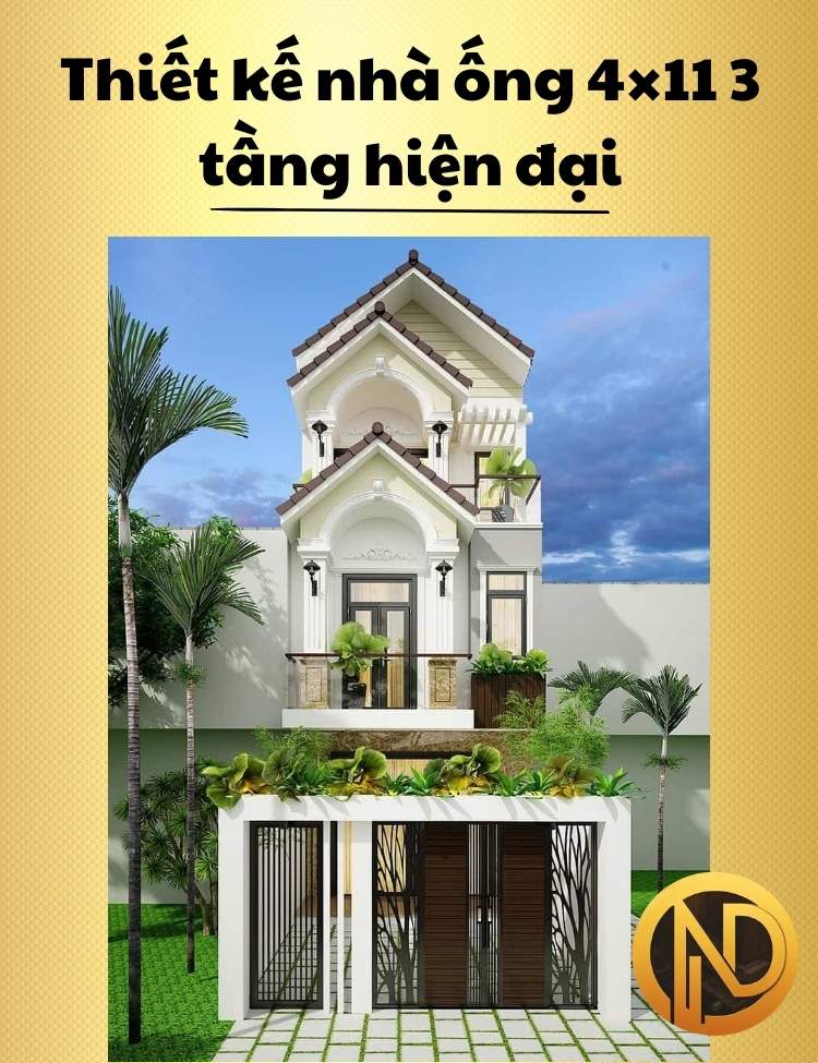 thiết kế nhà ống 4x11 3 tầng