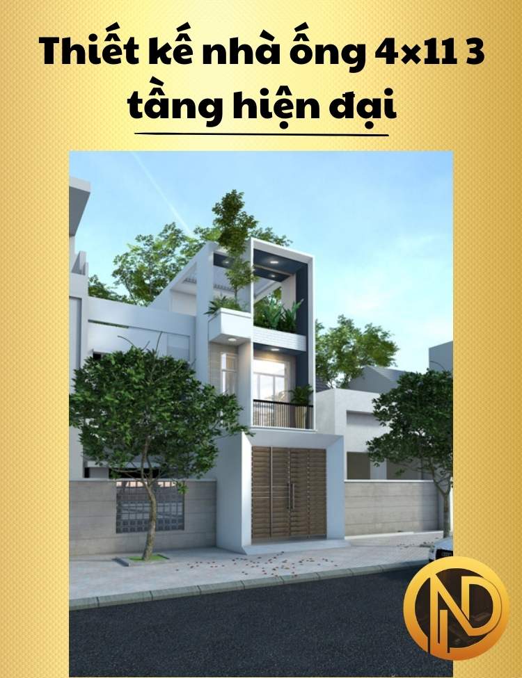 thiết kế nhà ống 4x11 3 tầng