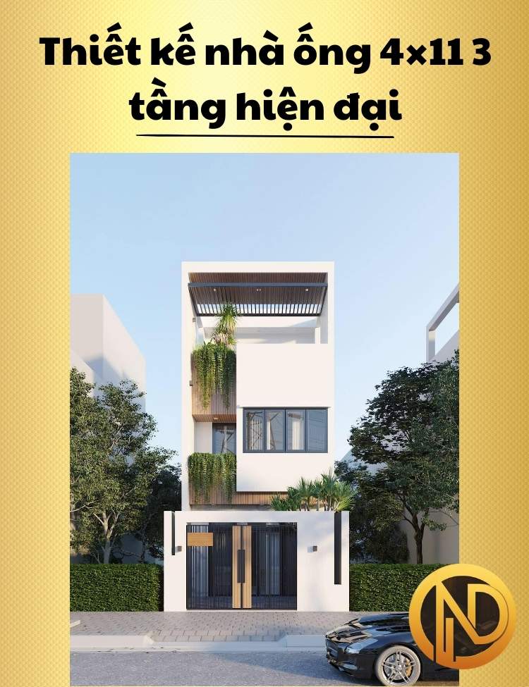 thiết kế nhà ống 4x11 3 tầng