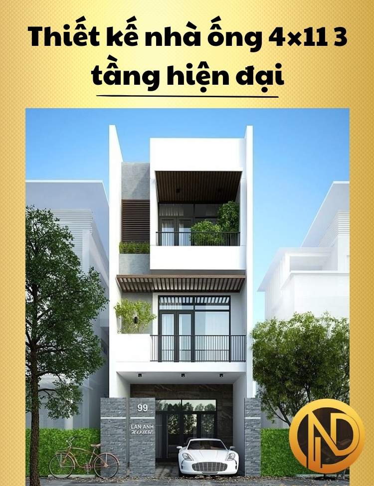 thiết kế nhà ống 4x11 3 tầng