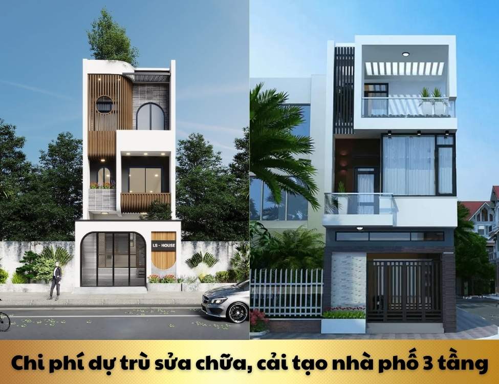 chi phí sửa nhà 3 tầng 60m2