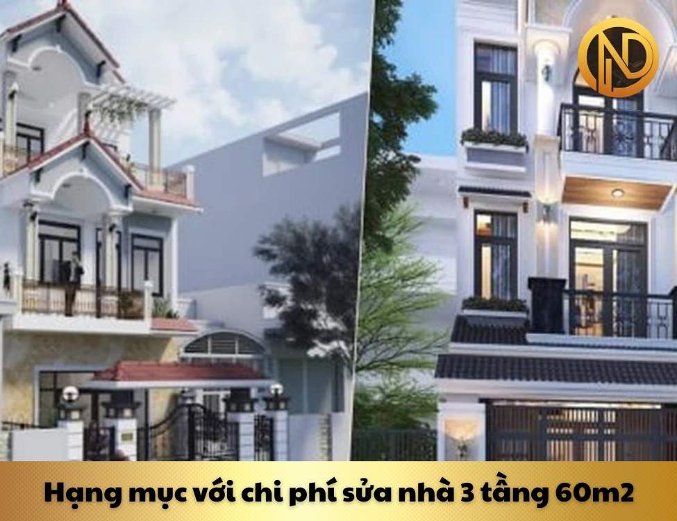 chi phí sửa nhà 3 tầng 60m2