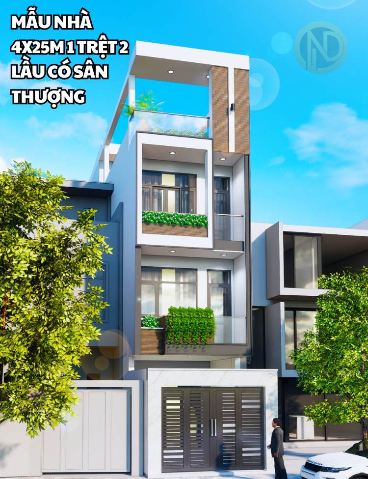 mẫu nhà 4x25m đẹp