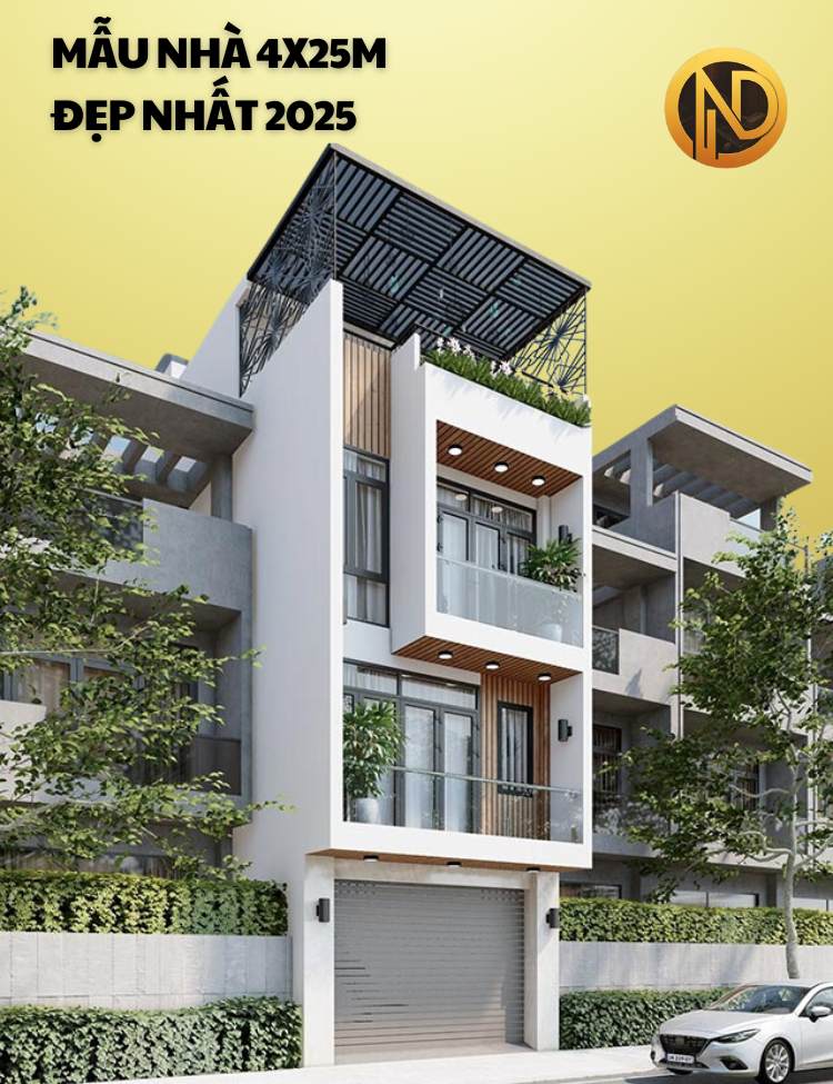 mẫu nhà 4x25m đẹp