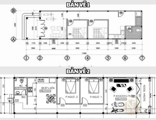 Mẫu nhà cấp 4 - 4x25m 2 phòng ngủ