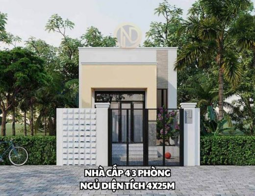 Nhà cấp 4 3 phòng ngủ diện tích 4x25m