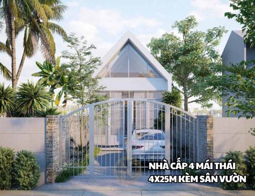 Nhà cấp 4 mái Thái 4x25m kèm sân vườn