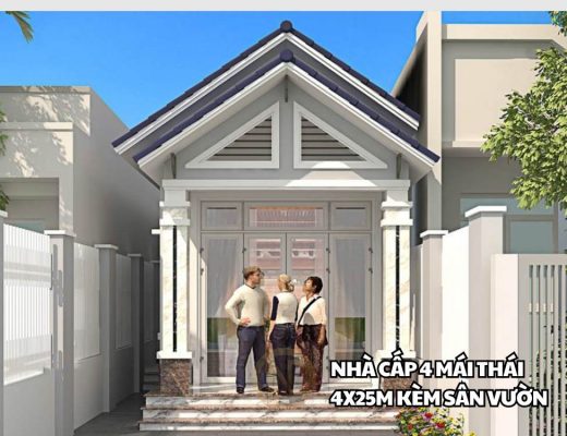 Nhà cấp 4 mái Thái 4x25m kèm sân vườn