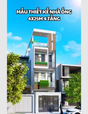 nhà ống 4x25m 4 tầng