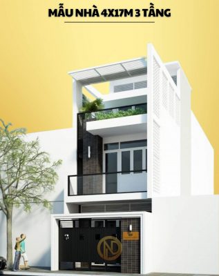 mẫu nhà 4x17m 3 tầng