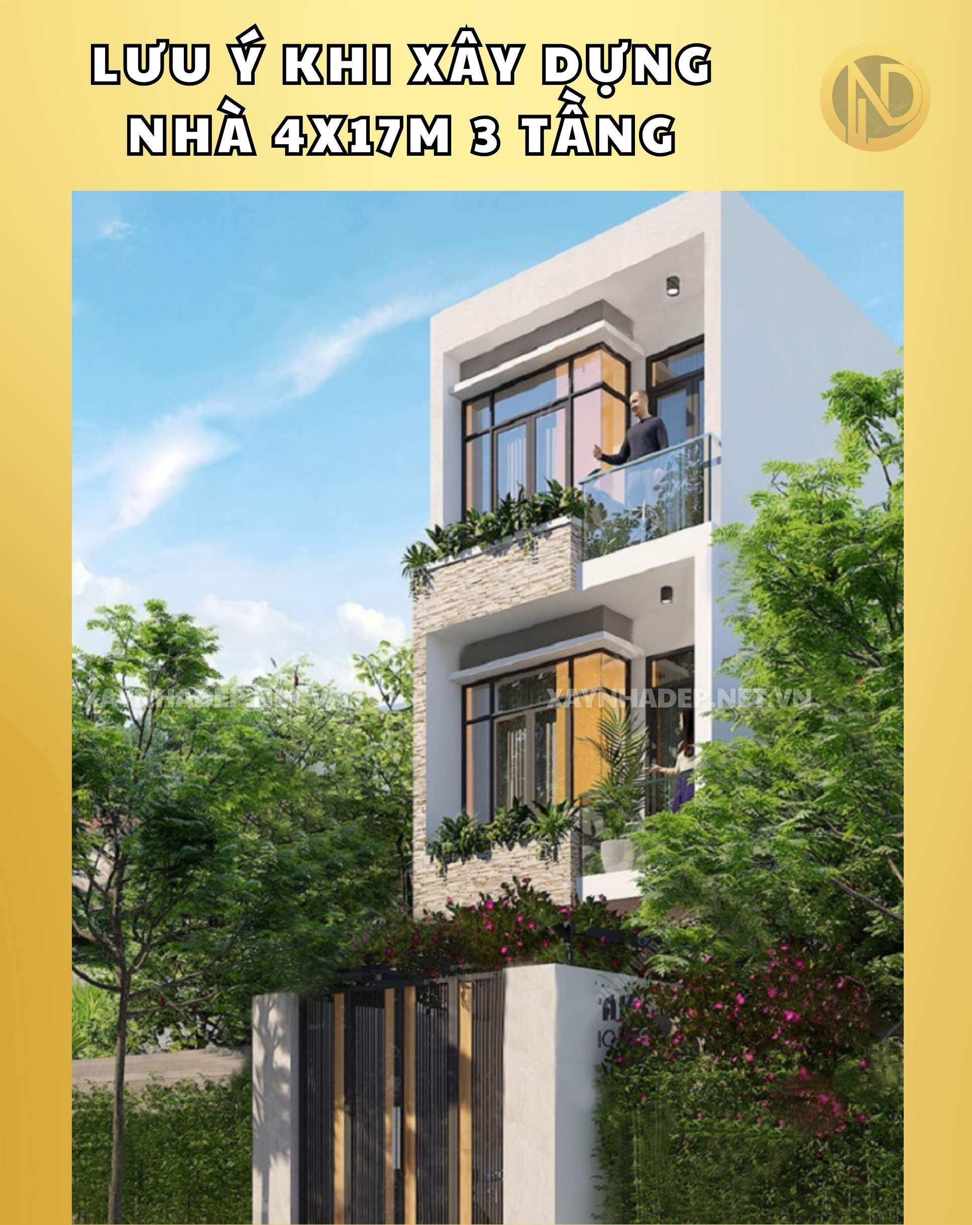 mẫu nhà 4x17m 3 tầng