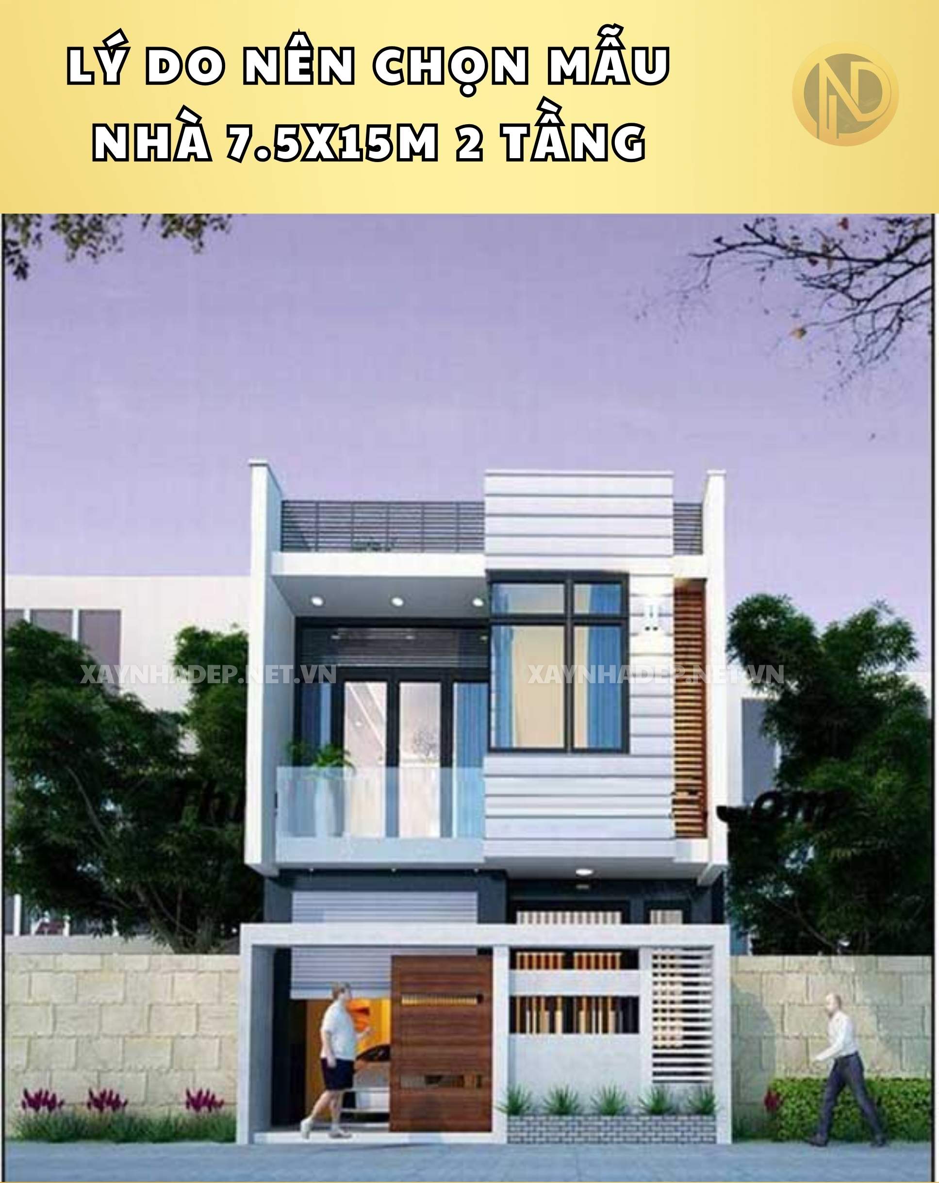 mẫu nhà 7.5x15m 2 tầng