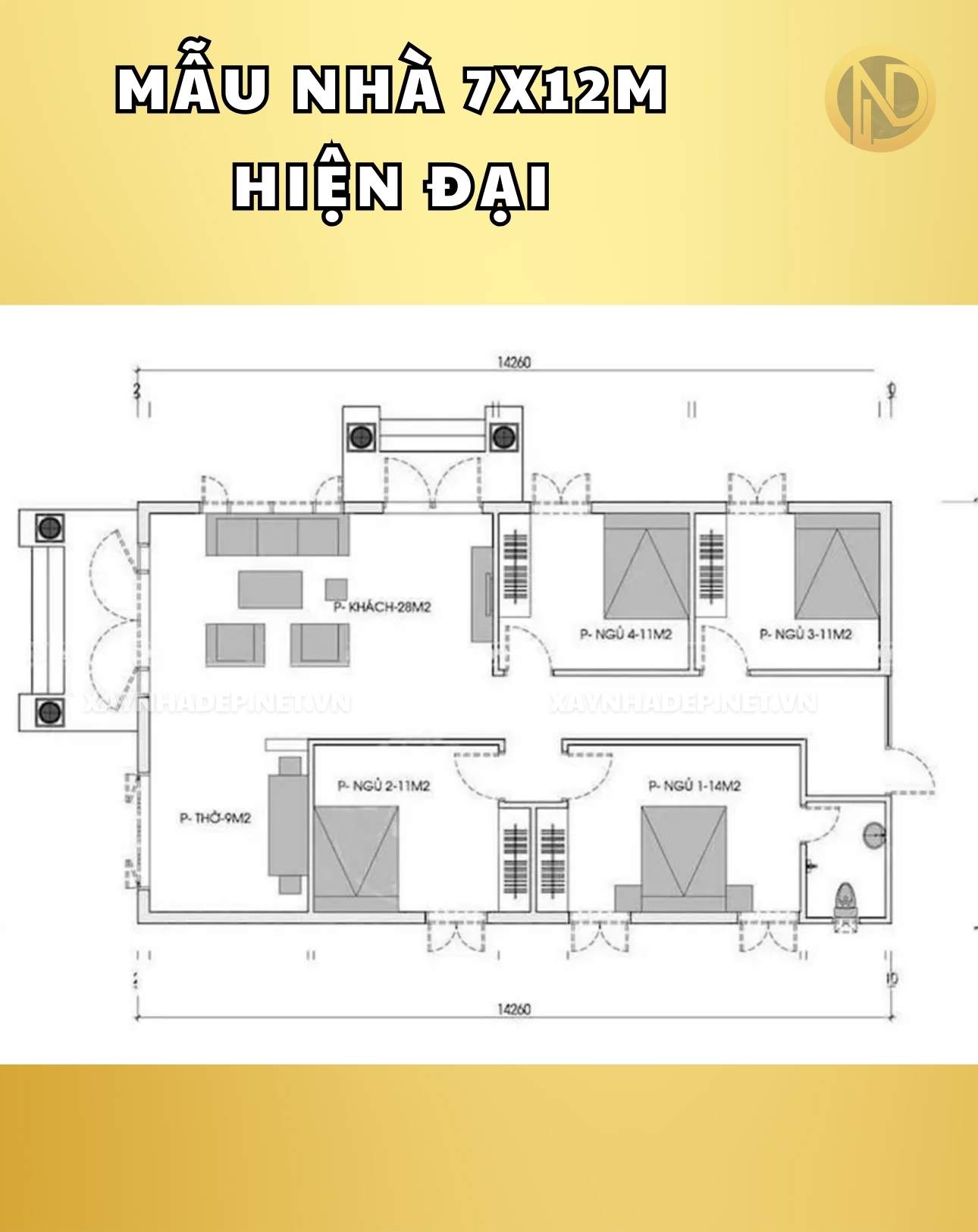 mẫu nhà 7x12m 1 tầng