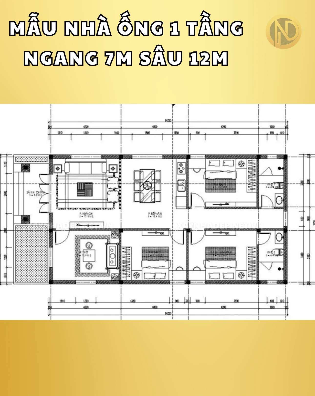 mẫu nhà 7x12m 1 tầng