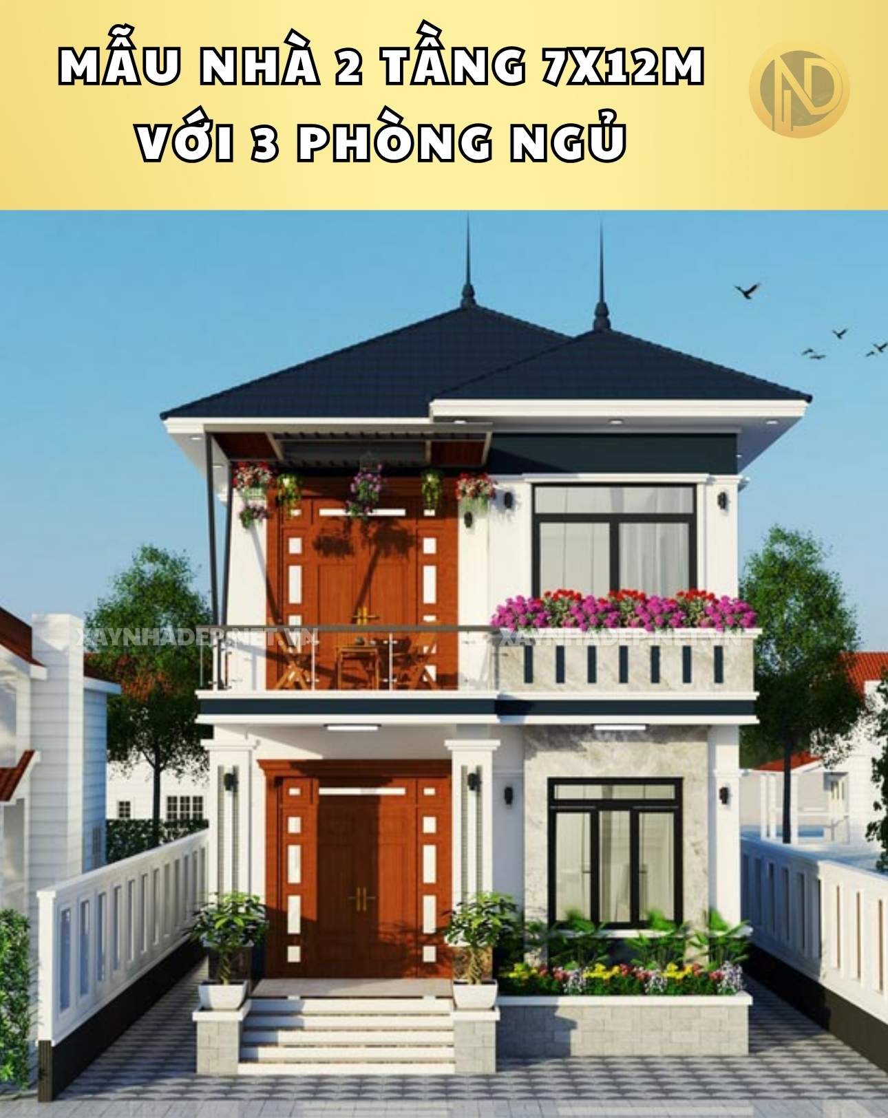 mẫu nhà 7x12m 2 tầng