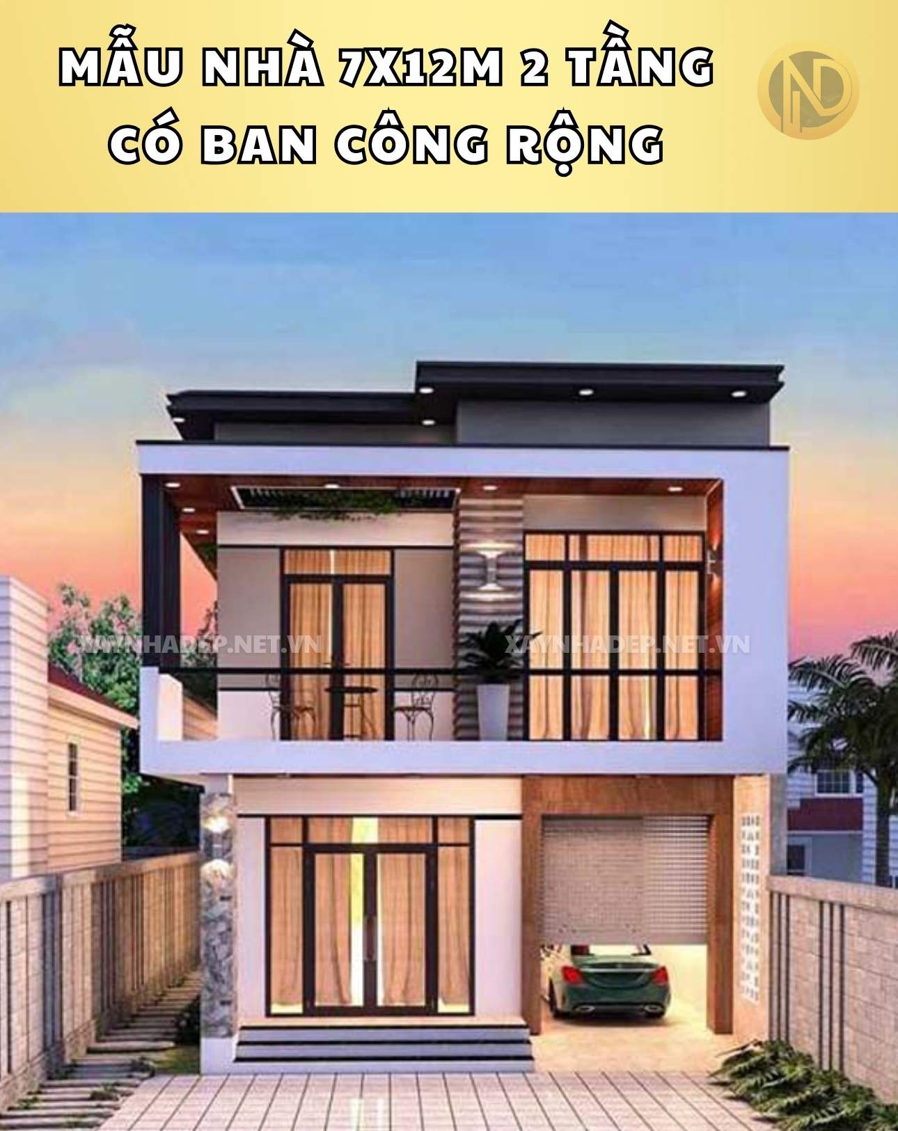 mẫu nhà 7x12m 2 tầng