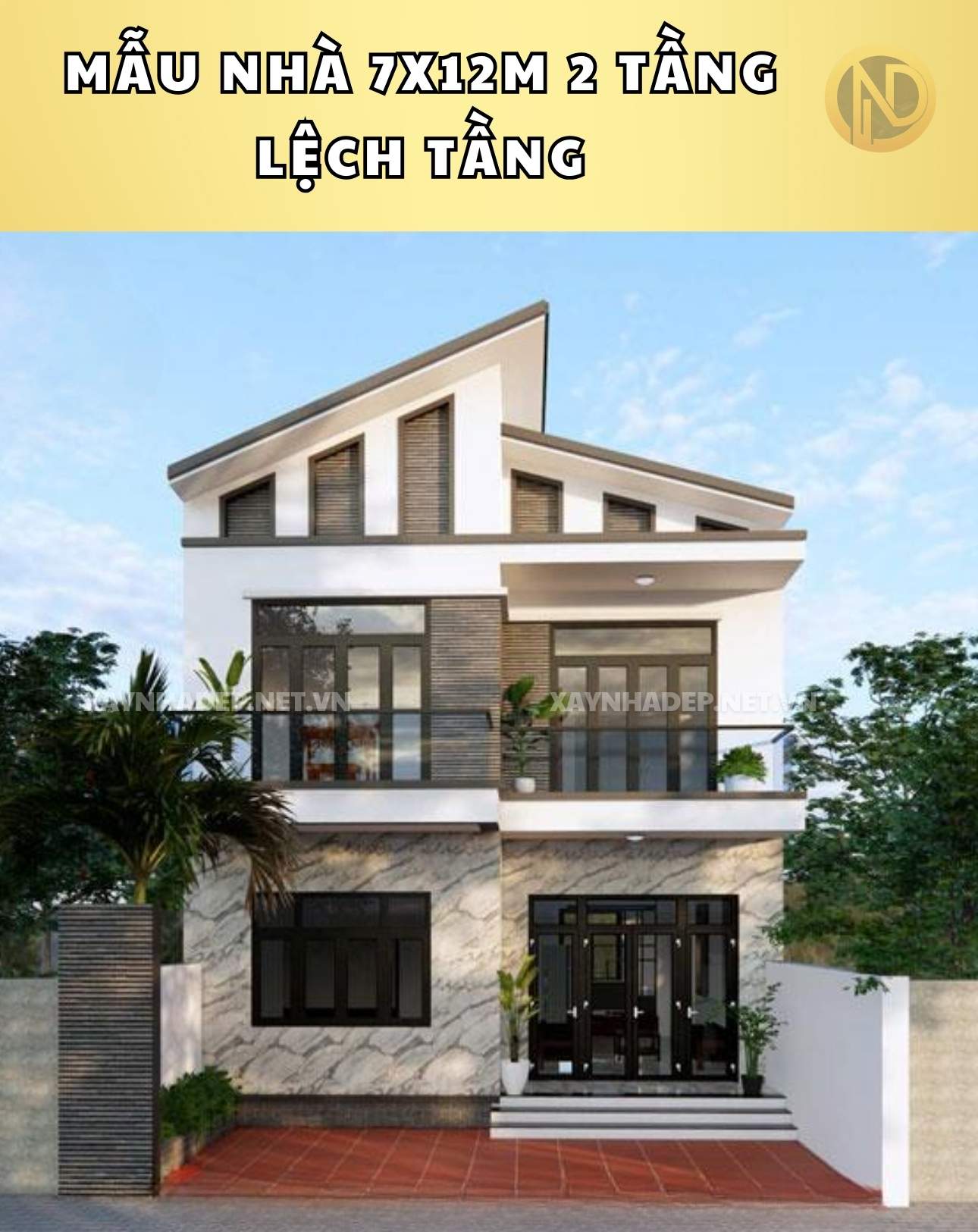 mẫu nhà 7x12m 2 tầng