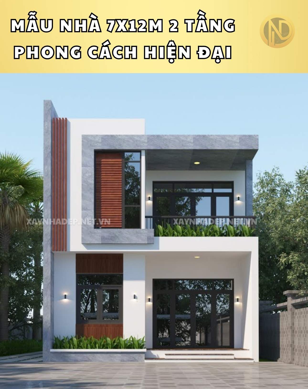 mẫu nhà 7x12m 2 tầng