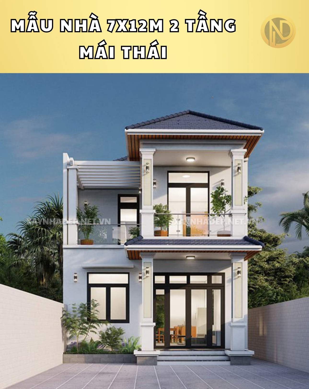 mẫu nhà 7x12m 2 tầng