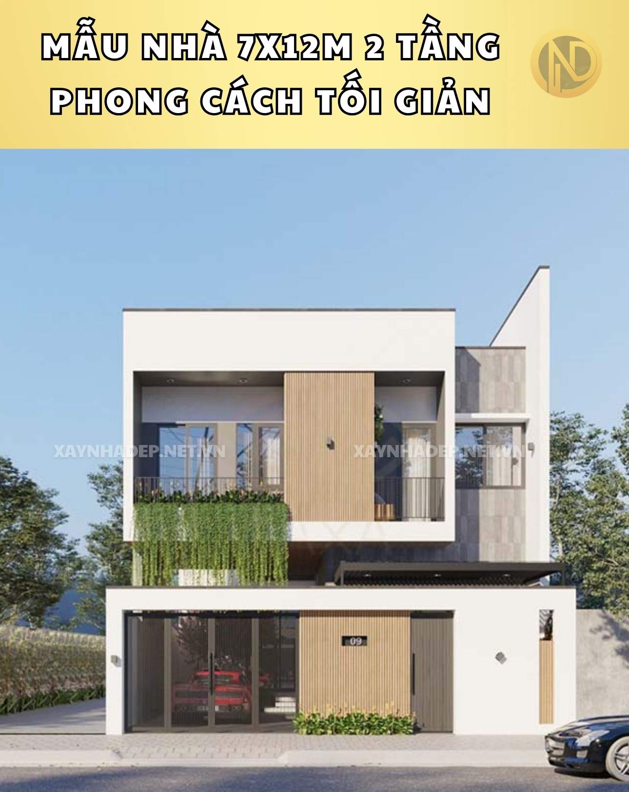 mẫu nhà 7x12m 2 tầng