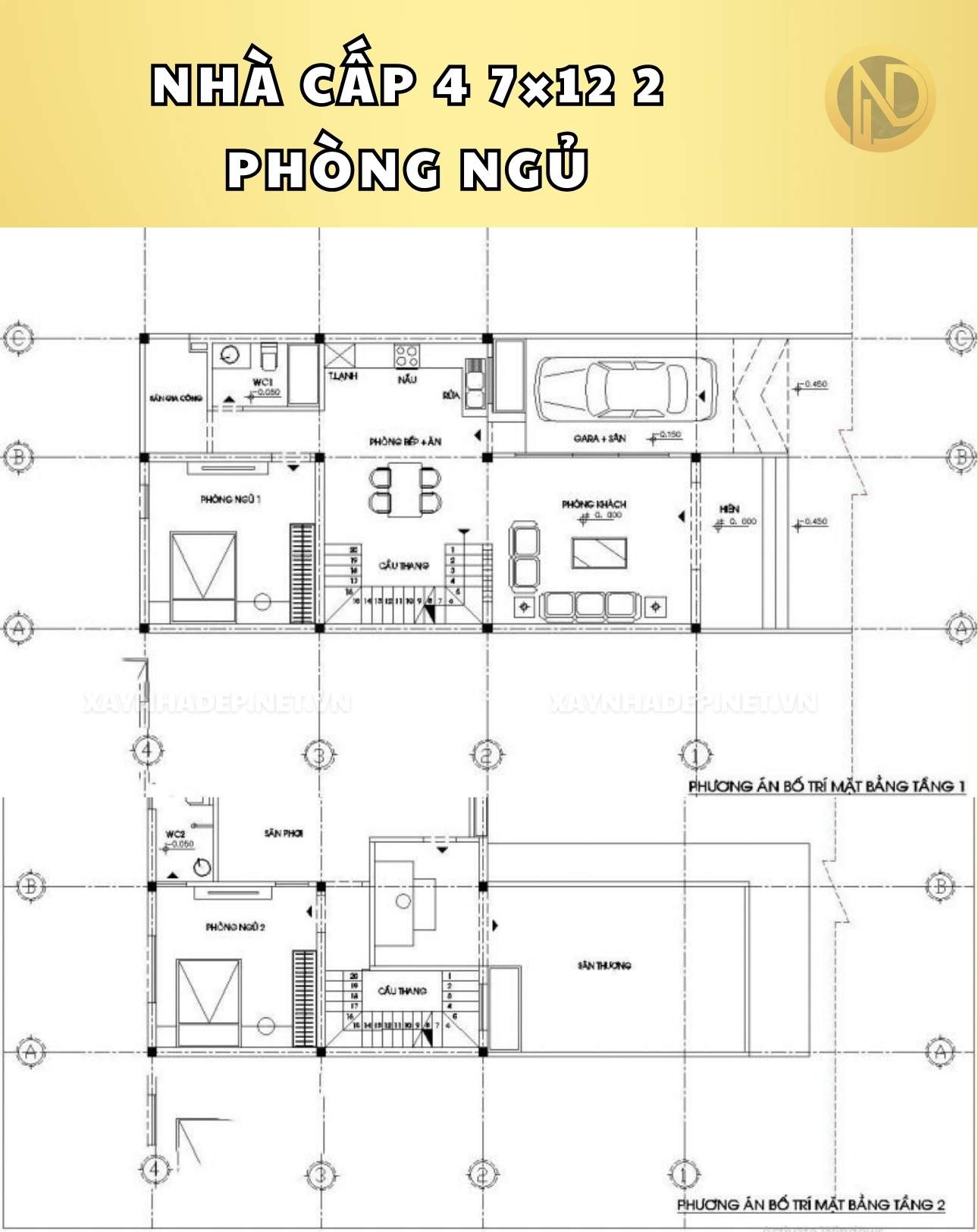 mẫu nhà cấp 4 7x12