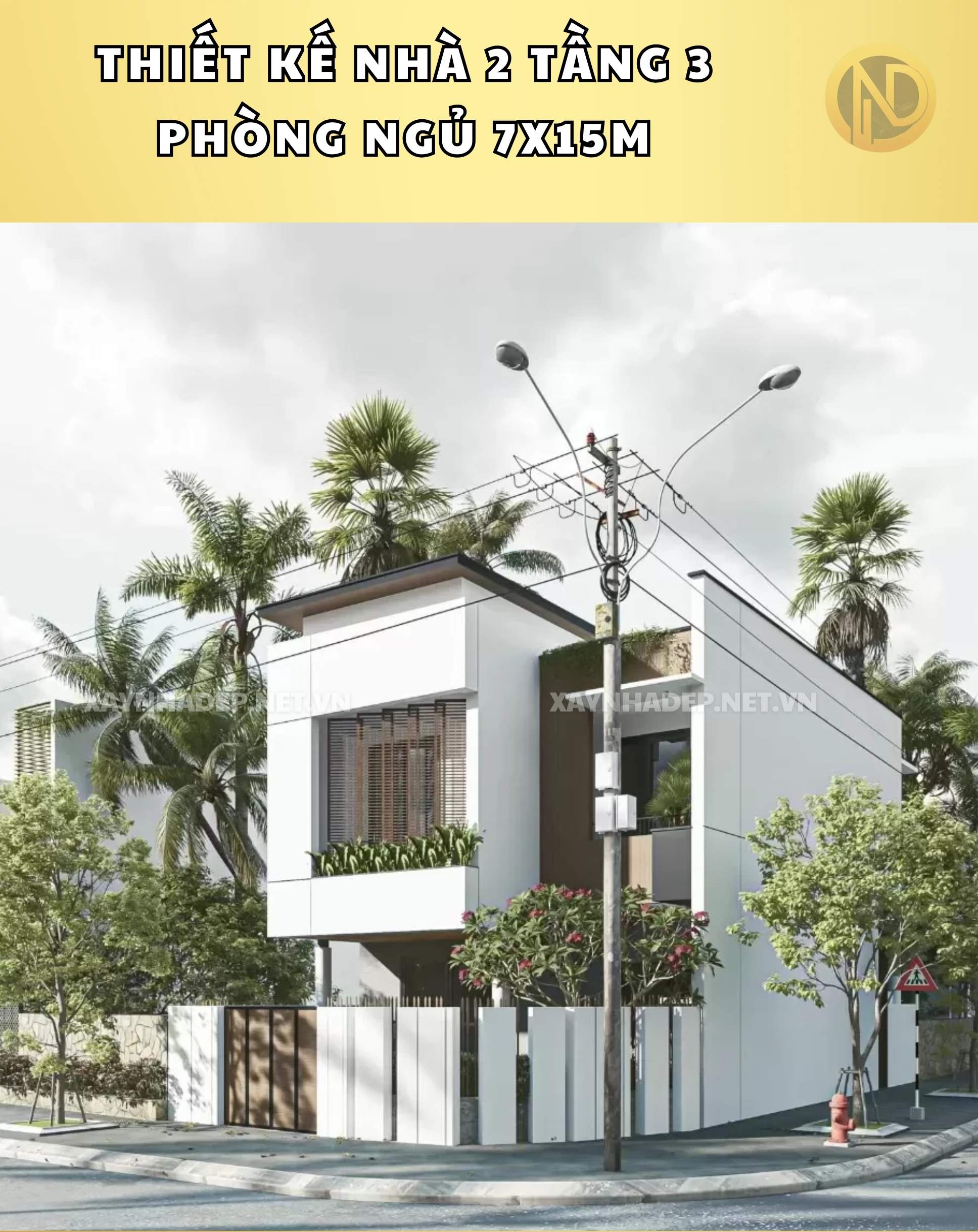 mẫu nhà đẹp 7x15m