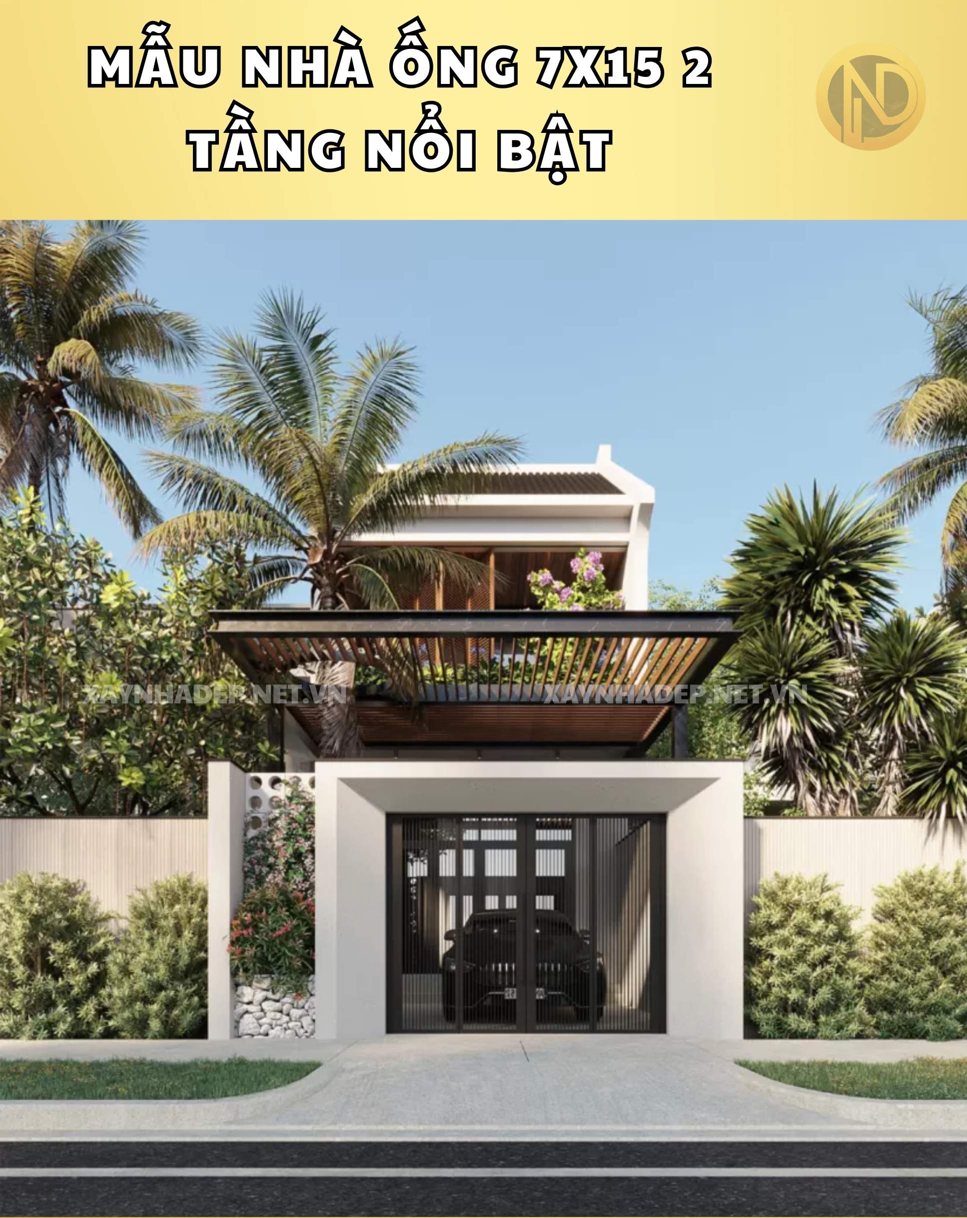 mẫu nhà đẹp 7x15m