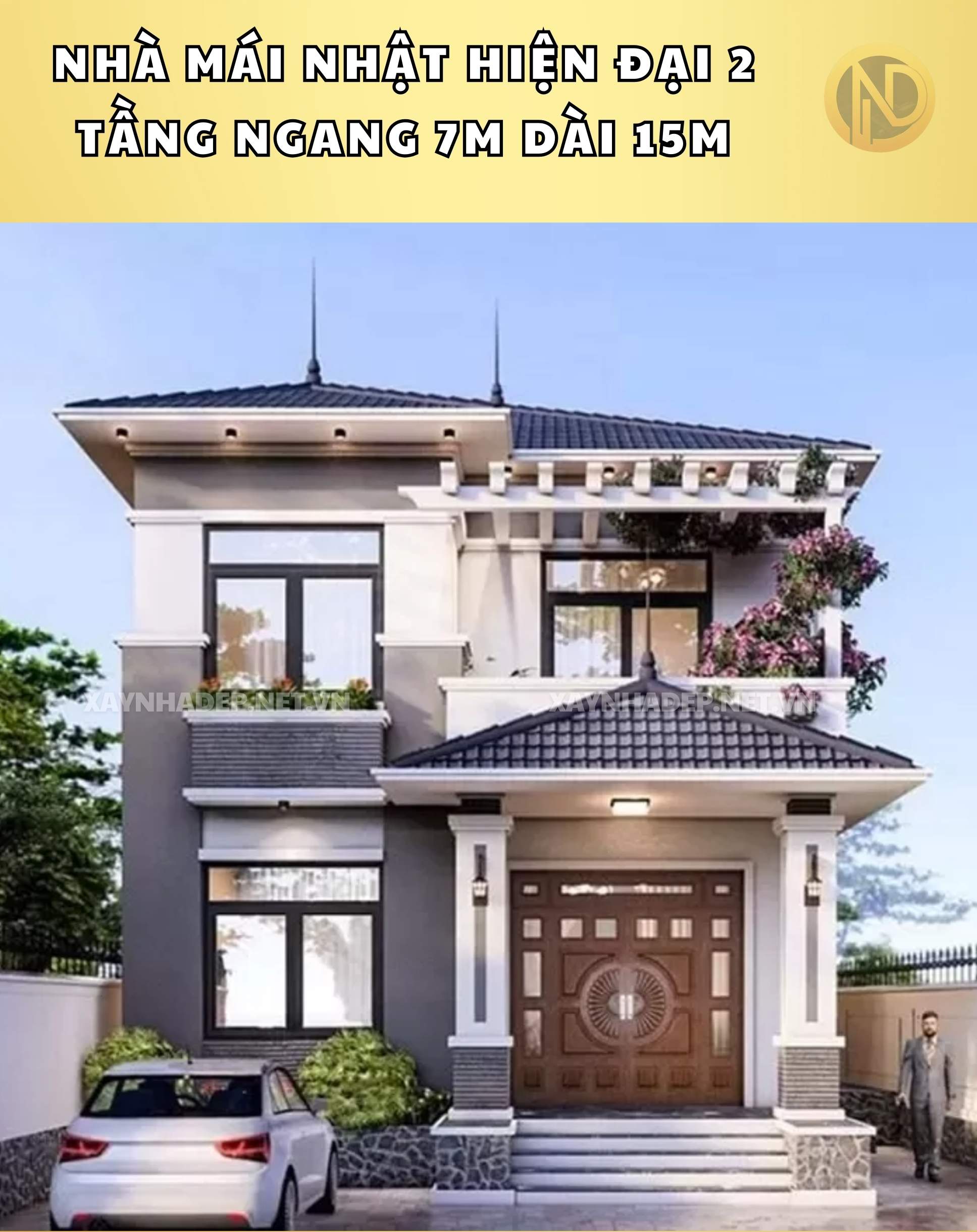 mẫu nhà đẹp 7x15m