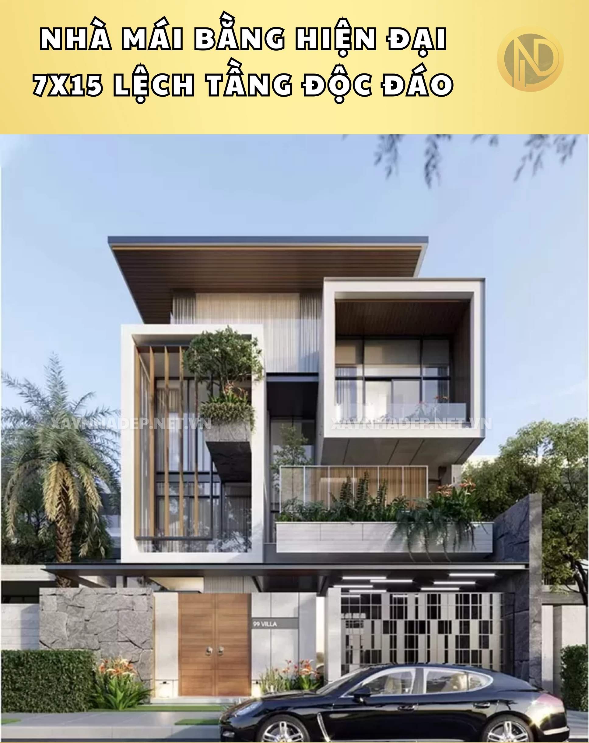 mẫu nhà đẹp 7x15m