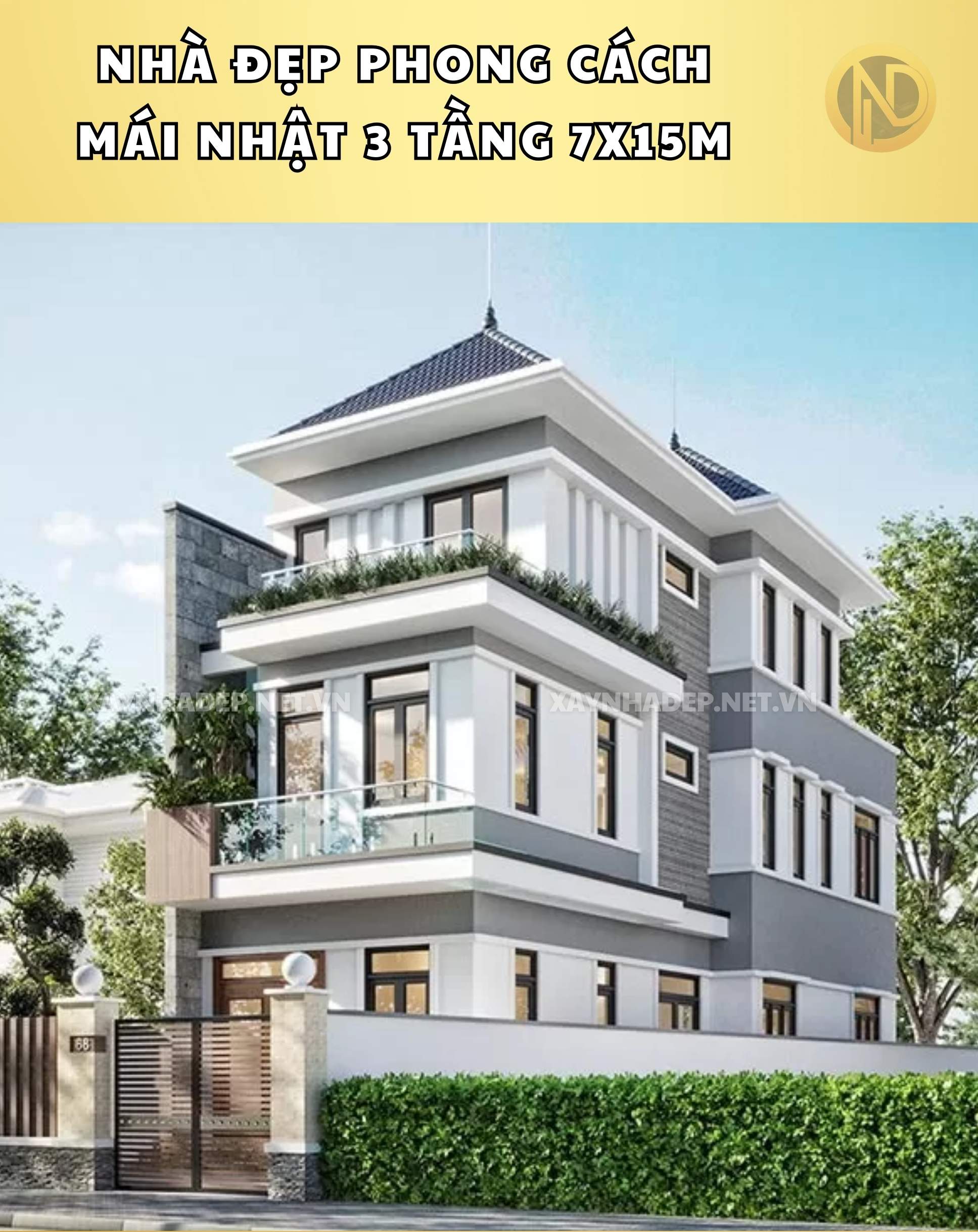 mẫu nhà đẹp 7x15m