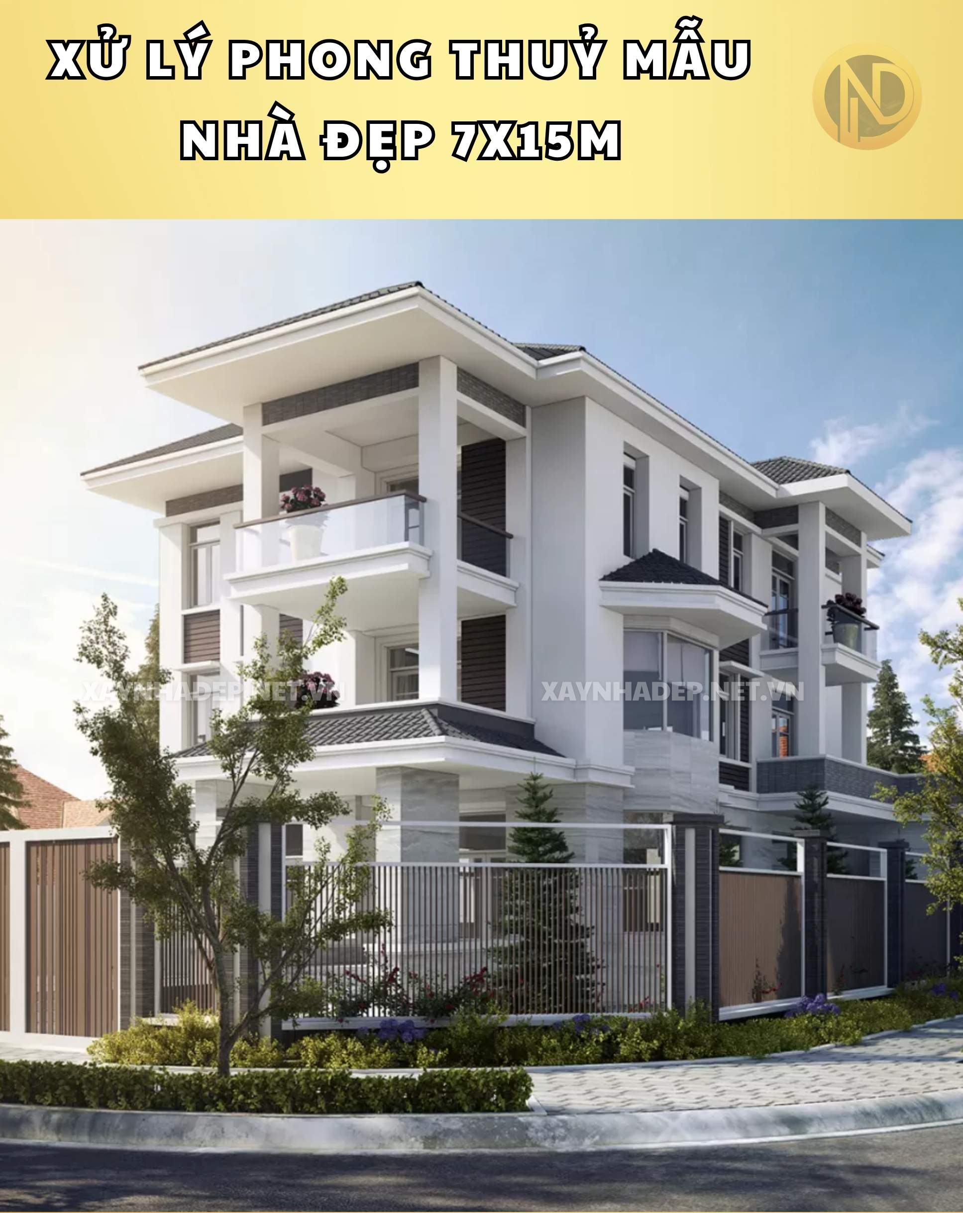 mẫu nhà đẹp 7x15m