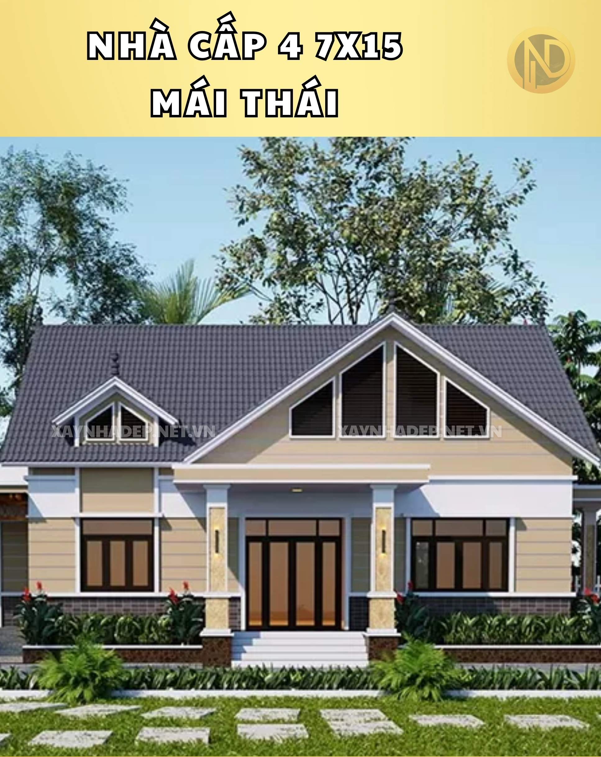 mẫu nhà đẹp 7x15m