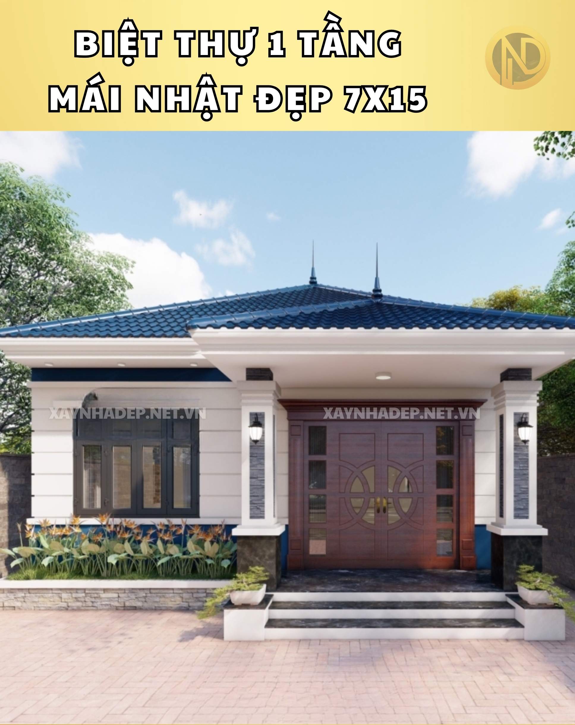 mẫu nhà đẹp 7x15m