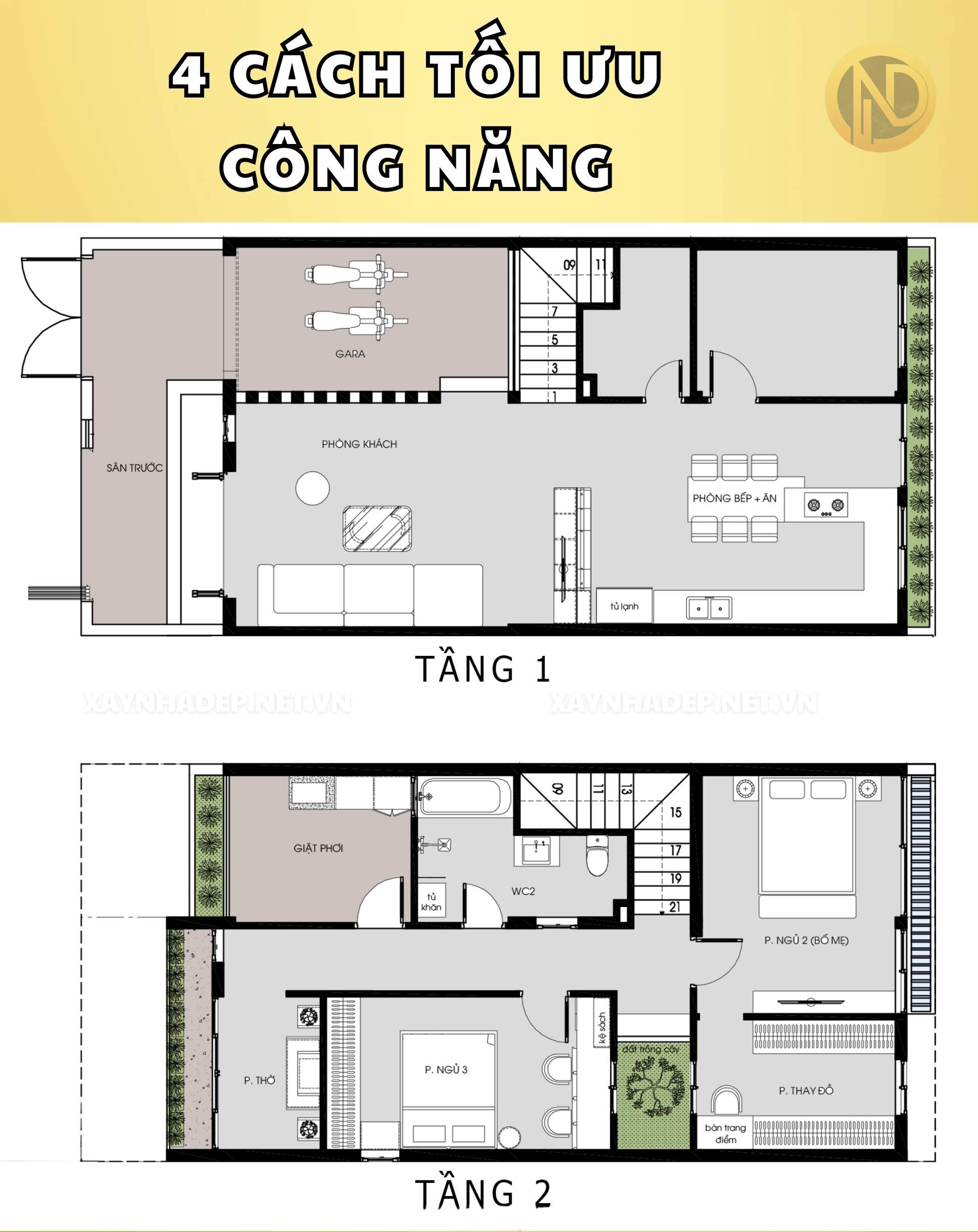 mẫu nhà ống 7x15m