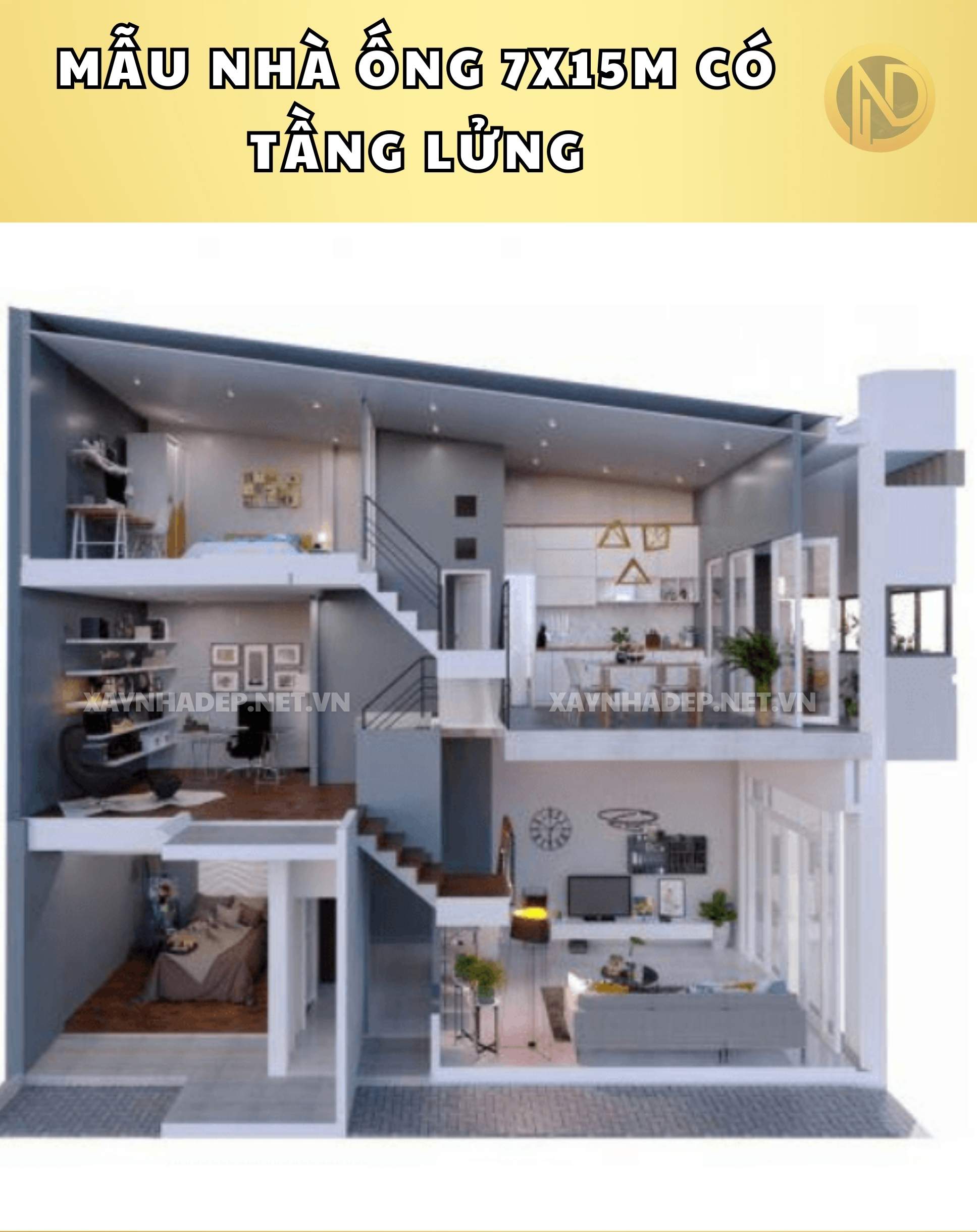 mẫu nhà ống 7x15m