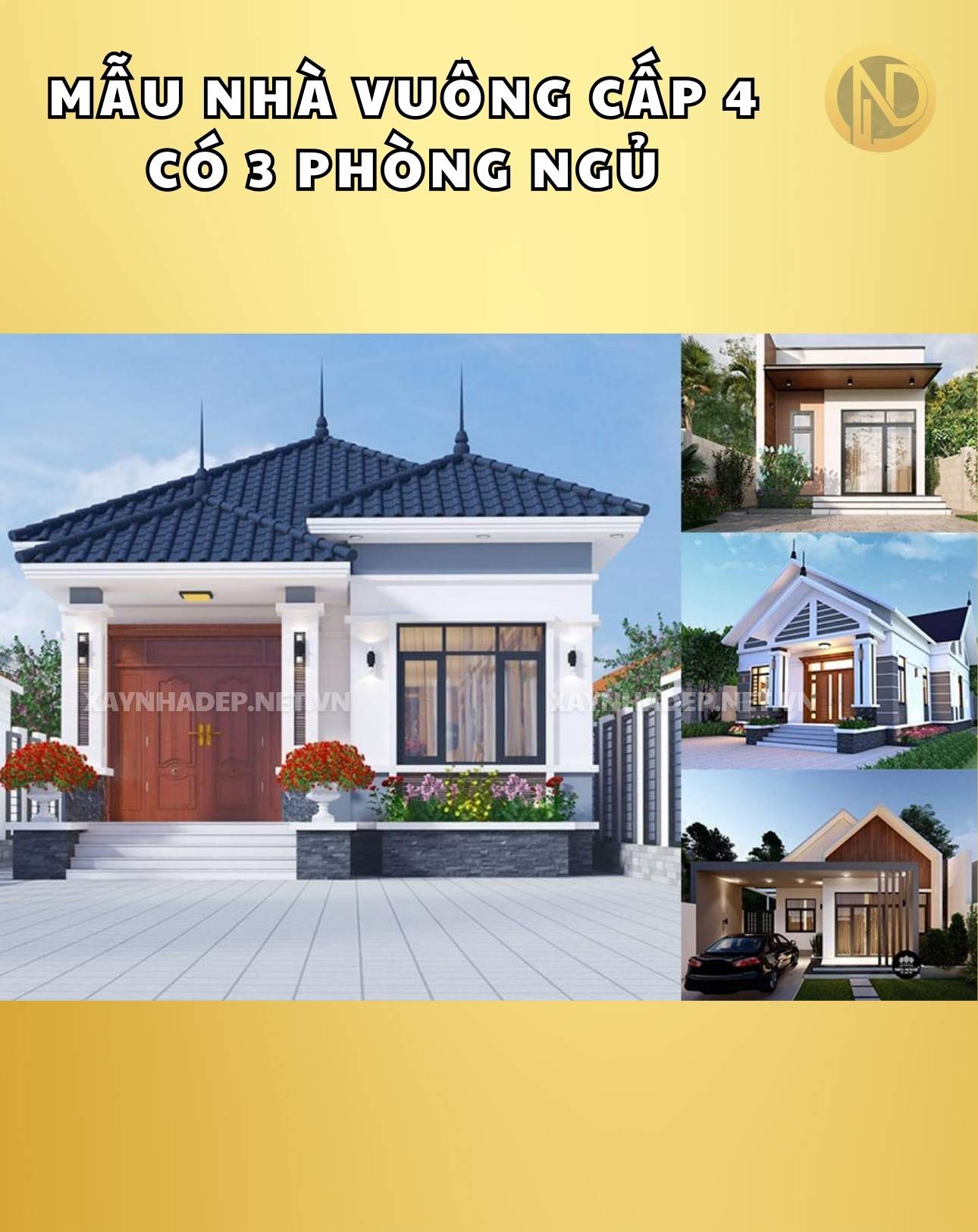 mẫu nhà vuông cấp 4