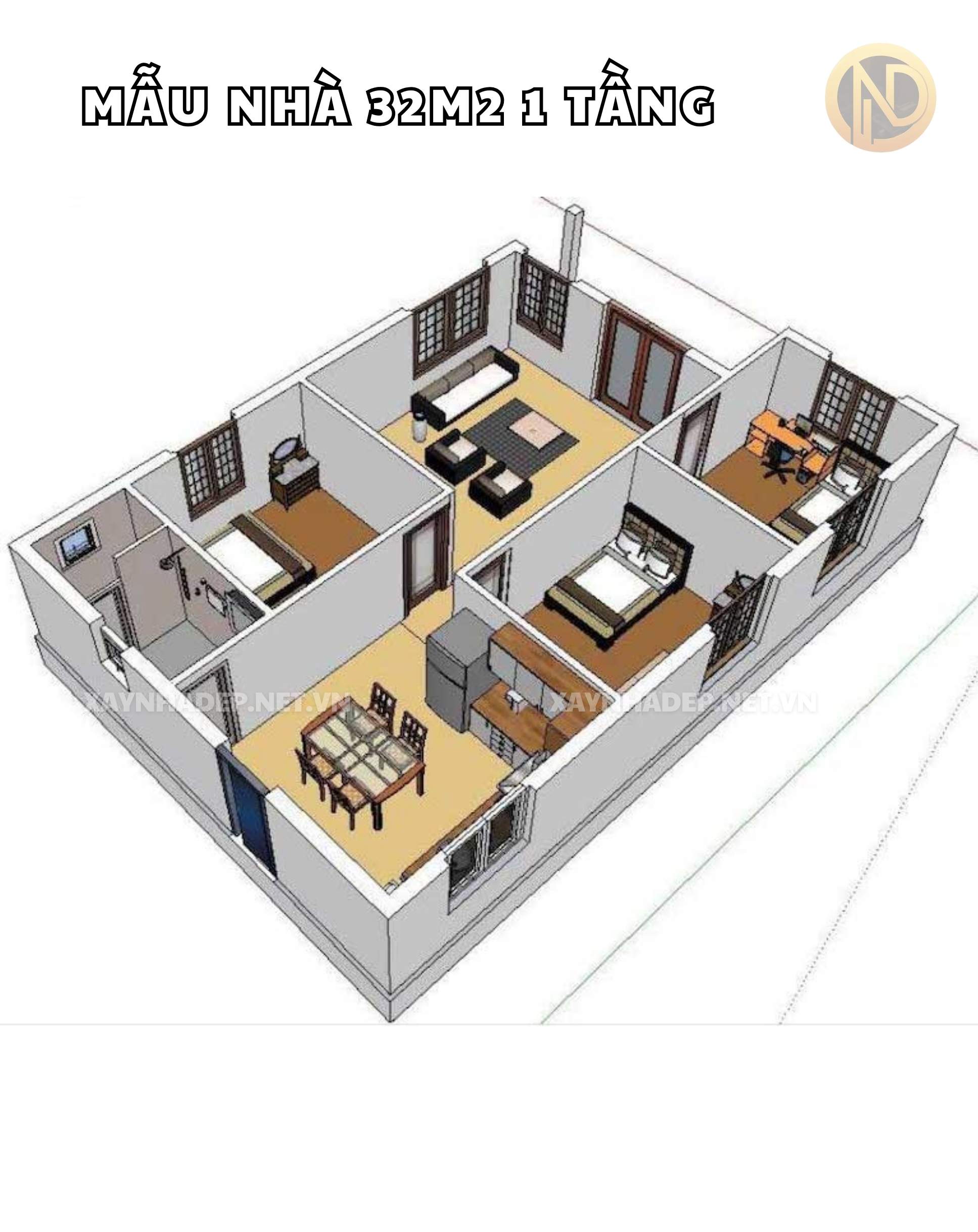 nhà 32m2 đẹp