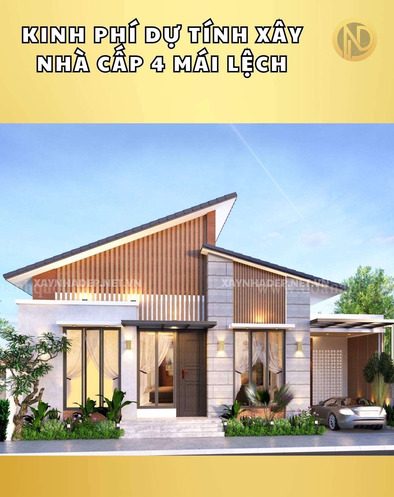 nhà cấp 4 hai mái