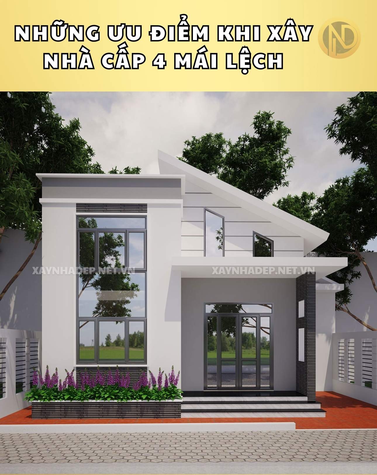 nhà cấp 4 hai mái