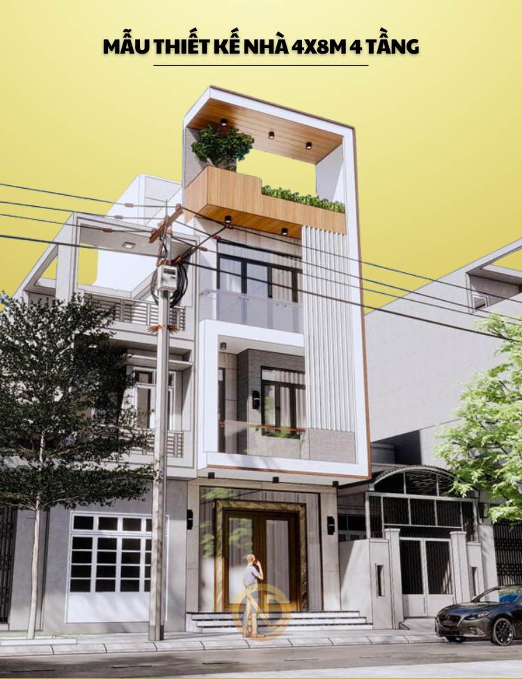 Thiết kế nhà 4x8m 4 tầng